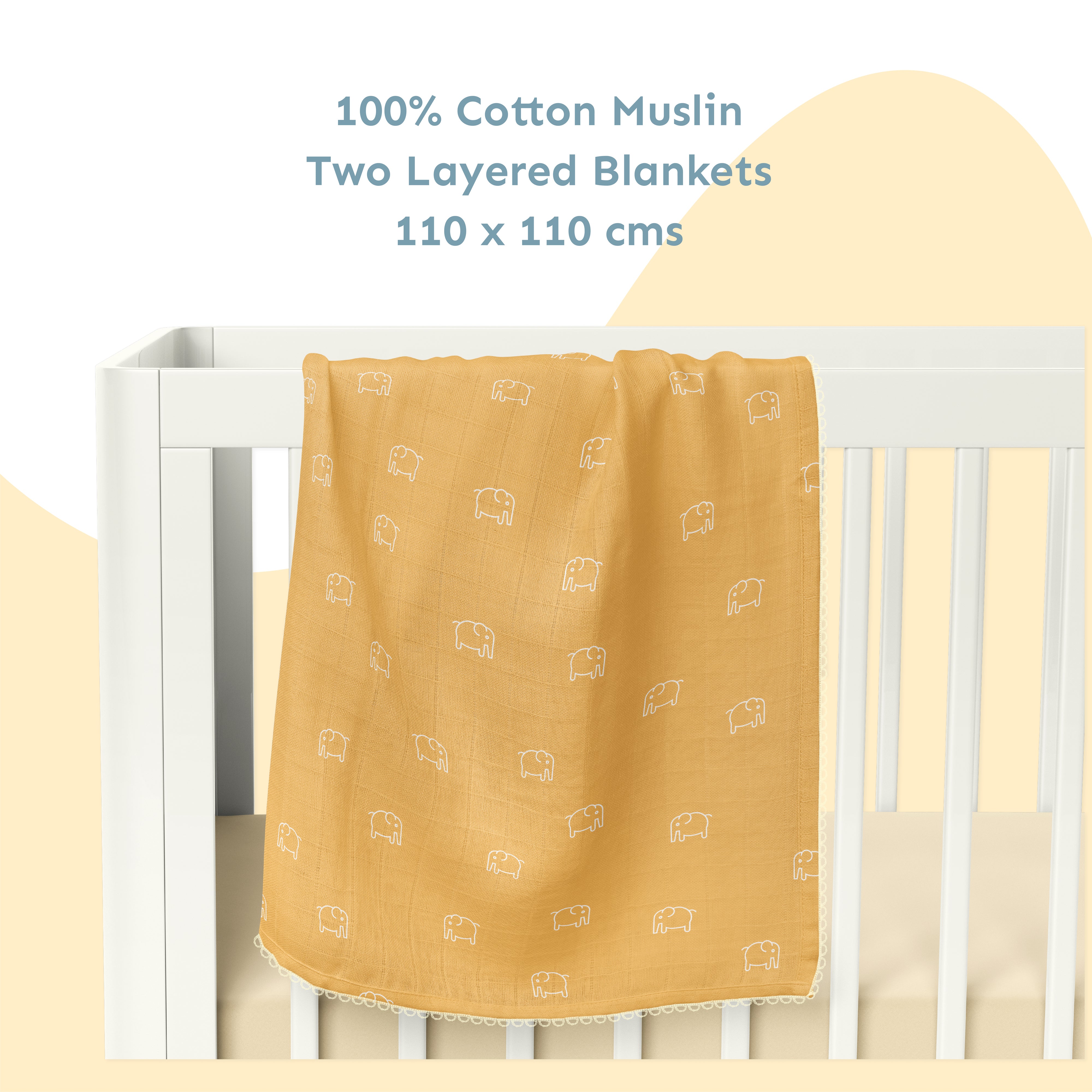 Two Layered Muslin Blanket / Elephant