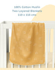 Two Layered Muslin Blanket / Elephant